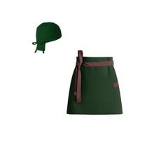 Avental de Cintura Bandana Verde Escuro Marrom Barista Cafe