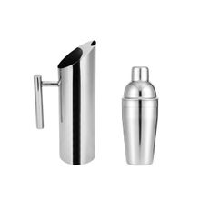 Jarra de Suco Agua e Coqueteleira Aço Inox Bar Restaurante