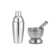 Coqueteleira Coador e Pilao Macerador Socador Inox Bar Drink