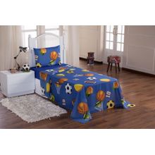 Jogo De Cama Lençol Solteiro Infantil 3 Pecas - Futebol