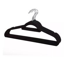 Kit 10 Unidades Cabides Slim Veludo Preto