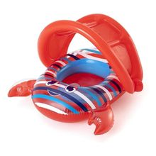 Bote Infantil Caranguejo Vermelho Boia Inflável c/ Cobertura