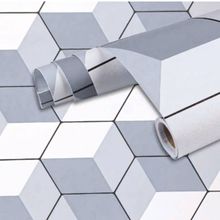 Kit 10 Papel de Parede Adesivo Geométrico PVC 5 Metrosx45cm