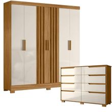 Conjunto Guarpa Roupa E Cômoda Moval Florença Freijo/off White