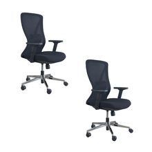 Kit 2 Cadeiras De Escritório Diretor Ergonômica Oficial Corporativa Work Sem Apoio