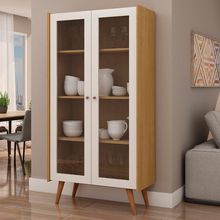 Cristaleira Genialflex Vértice com 2 Portas de Vidro, 3 Prateleiras e 80cm de largura – Cinamomo/White Laca