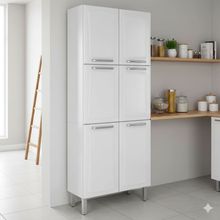 Paneleiro Itatiaia Tarsila com 6 Portas e 5 Prateleiras - Branco - 80cm de largura