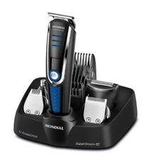 Aparador De Pelos Mondial Super Groom 10 BG-03 Preto/azul Bivolt