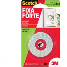 Fita Dupla Face De Espuma Fixa Tudo 24 Mm X 1,5 M - 1,5 Kg - Scotch - 3m -