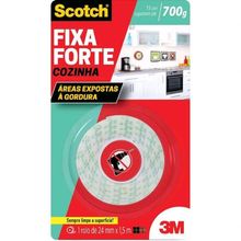 Fita Dupla Face Fixa Forte 24 Mm X 1,5 M Cozinha Scotch - 700g - 3m