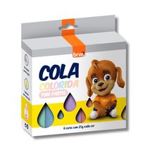 Cola Colorida Líquida Caixa Com 6 Cores 25g Brw Tom Pastel
