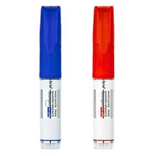 Kit 2 Pincel Marcador Quadro Branco Recarregável Com Refil Brw Azul E Vermelho