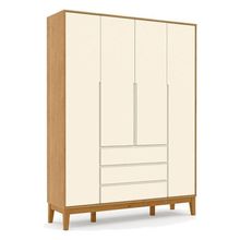 Guarda Roupa Infantil Nature Clean 4 Portas Freijó Off White Eco Wood - Matic
