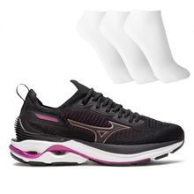 Tênis Mizuno Wave Mirai 7 Feminino + 3 Pares de Meias