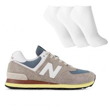 Tênis New Balance 574 V2 Unissex + 3 Pares de Meias