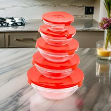 Conjunto 5 Potes de Vidro Com Tampa - Sortido