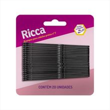 Ricca Grampo para Cabelo Preto Com 20 Un
