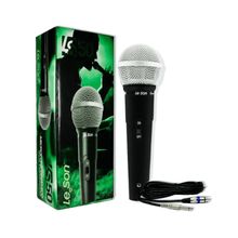 Microfone de Mão c/ Fio Leson LS50 Dinâmico Preto
