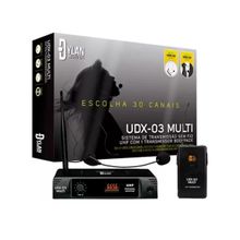 Microfone Sem Fio Dylan Udx03 Headset Lapela Mini Xlr Uhf