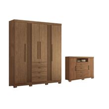 Guarda Roupa +1cômoda Qc285 Jatobá - Santos Andirá