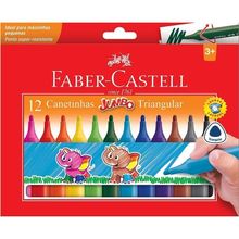 Caneta Hidrográfica Faber-castell Jumbo Com 12 Cores