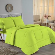 Edredom Solteiro Nobre 1 Peça Dupla Face 1,60m X 2,40m Malha 100% Algodão - Pistache