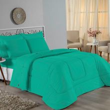 Edredom King Nobre 1 Peça Dupla Face 2,50m X 2,90m Malha 100% Algodão - Jade