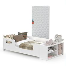 Cama Infantil Aconchego Com Colchão E Nicho Cor Branco