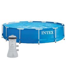 Piscina Estrutural 6.503l Azul Bomba Filtrante 220v Intex