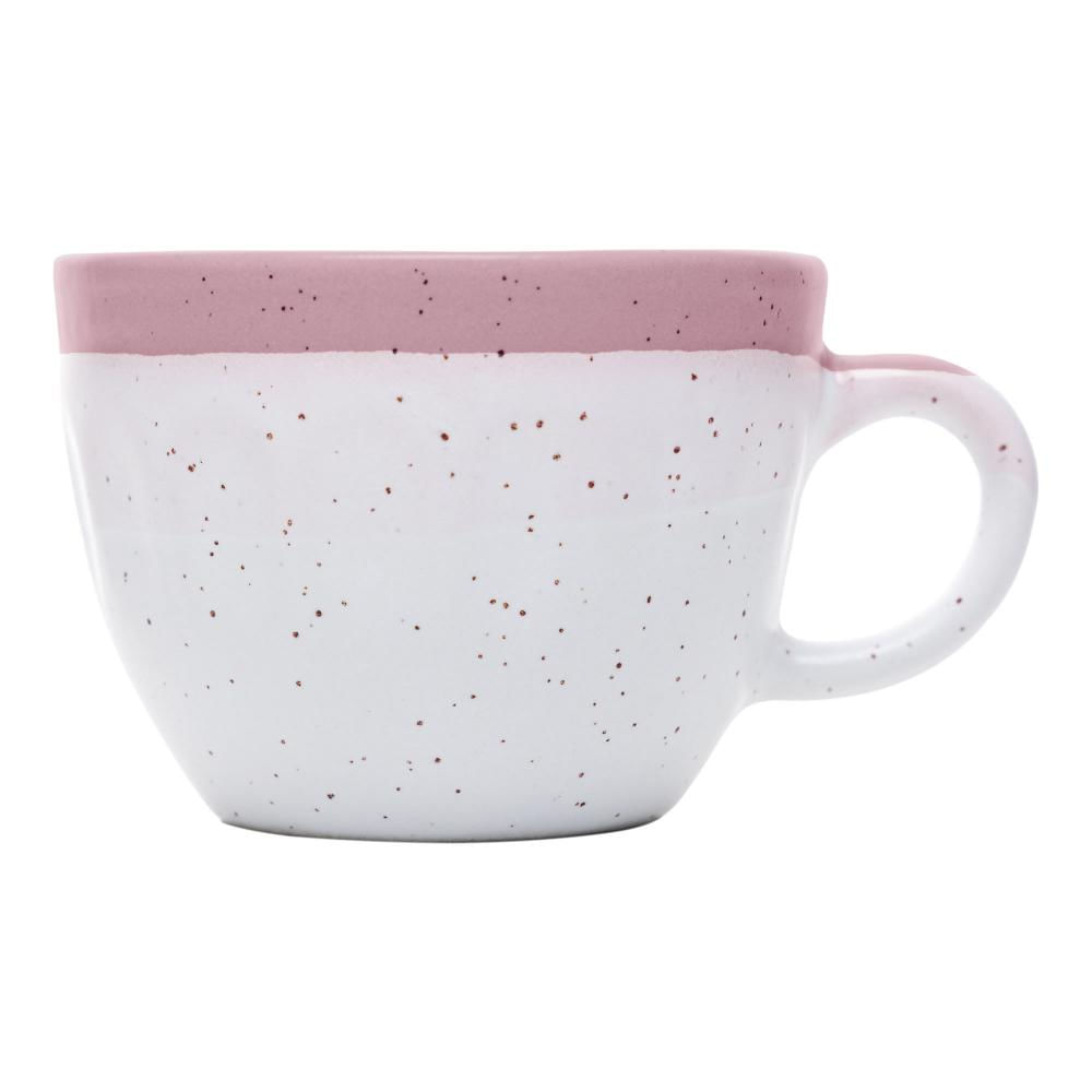 Encontraproduto.com.br - 4 Xícaras de Chá com Pires Ombré Wolff 210ml Rosa Cerâmica