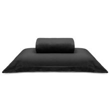 Jogo de Cama Buettner Solteiro King Malha 100% Algodão Liso 2 Peças Image Preto