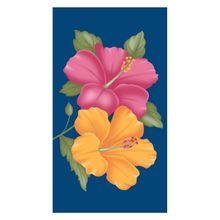 Toalha de Praia KazzaVip Veludo Estampado Reativo 100% Algodão Flora 76cmx1,52m Resort Azul