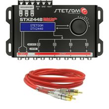 Processador de Audio Digital Stetsom STX2448 4 Vias + Cabo RCA 1 Metro Technoise Blindado