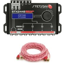 Processador de Audio Digital Stetsom STX2448 4 Vias + Cabo RCA 5 Metros Stetsom