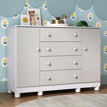 Cômoda Infantil 125cm 2 Portas E 4 Gavetas Allegra Multimóveis Mp4445 Branco/off White Branco/off White