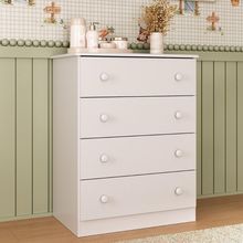 Cômoda Infantil 65cm Com 4 Gavetas Encanto Multimóveis Mp4427 Branco Branco