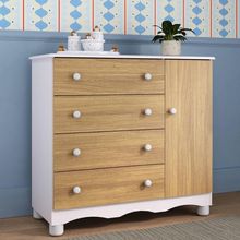 Cômoda Infantil 95cm 1 Porta E 4 Gavetas Dengo Multimóveis Mp4439 Branco/madeirado Branco/madeirado