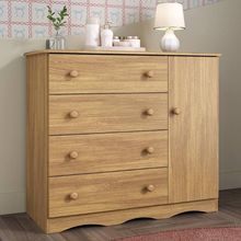 Cômoda Infantil 95cm 1 Porta E 4 Gavetas Realeza Multimóveis Mp4454 Madeirado Madeirado