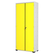 Armário Aço Escritório Fechadura 3 Prateleiras Ea302 Amarelo