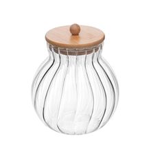 Porta Mantimentos De Vidro 450 Ml Com Tampa De Bambu Classic Wolff