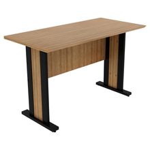 Mesa Escrivaninha Para Escritório 117 Cm Me4194 Amendoa Preto Tecno Mobili Amendoa Preto