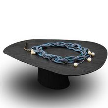 Mesa Oval Organica Em ébano 198x122