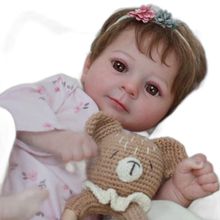 Bebê Reborn Menina Realista 48cm Olhos Castanhos, Cabelo Implantado Fio A Fio