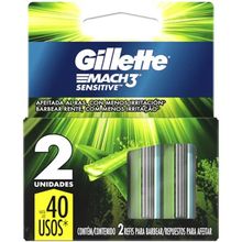 Gillette Mach3 Sensitive 2 Unidades Carga Para Aparelho De Barbear