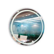 Espelho Brillare Redondo Jateado Com 3 Tons De LED e Botão Touch Screen Fonte Slim 70x70