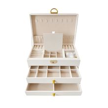 Porta Joias de Veludo 3 Níveis Branco OEM PRTJ-001BR