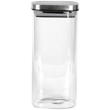 Porta Mantimentos Quadrado Dynasty em Vidro Borossilicato com Tampa de Metal Prata – 1,4L