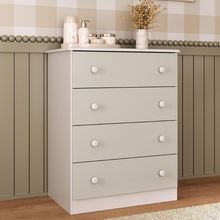 Cômoda Infantil 65cm Com 4 Gavetas Encanto Multimóveis Mp4427 Branco/off White Branco/off White