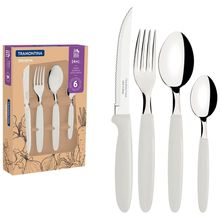 Faqueiro 24 Peças Tramontina Ipanema em Aço Inox - Branco