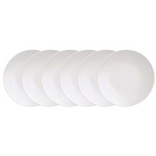 Conjunto com 6 Pratos de Sobremesa Tramontina Leonora em Porcelana 19 cm - Branco